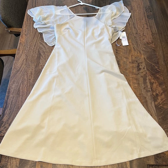 Rare Calvin Klein Beautiful Sheer Sleeves Dress - Picture 6 of 10